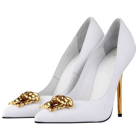 versace shoes white and blue|white Versace heels.